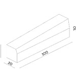Krawężnik skośny 20x22/30x100 cm firmy Kost-Bet rozmiar