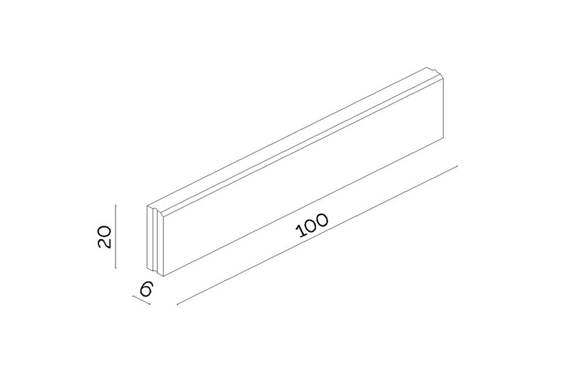 Obrzeże standardowe (trawnikowe) 6x20x100 cm firmy Kost-Bet rozmiar